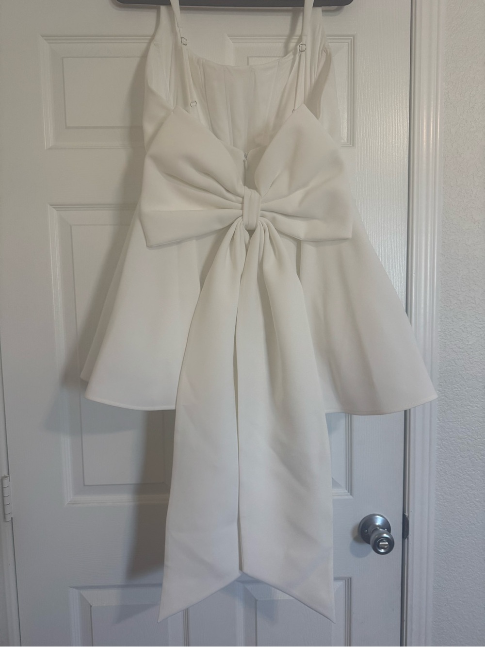 Babyboo Square Neck White Fit-and-Flare Mini Dress - Picture 3 of 4
